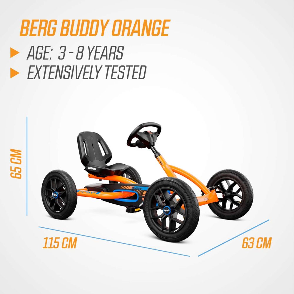 ⁦מכונית פדלים דגם Buddy Orange של חברת BERG מהולנד לגיל 3-8⁩ – תמונה ⁦7⁩