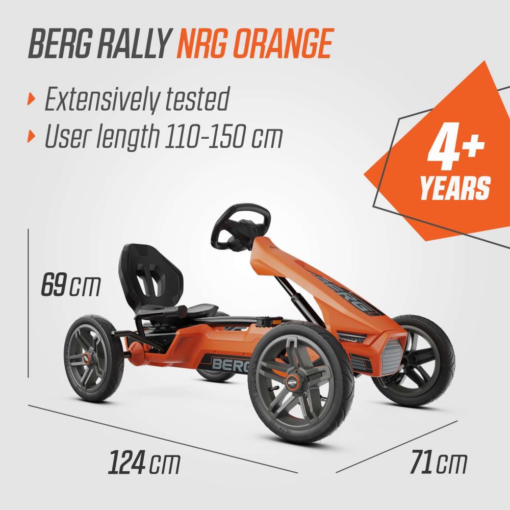 ⁦מכונית קארטינג פדלים של חברת Berg מהולנד דגם Rally NRG Orange לגיל 4-12⁩ – תמונה ⁦8⁩