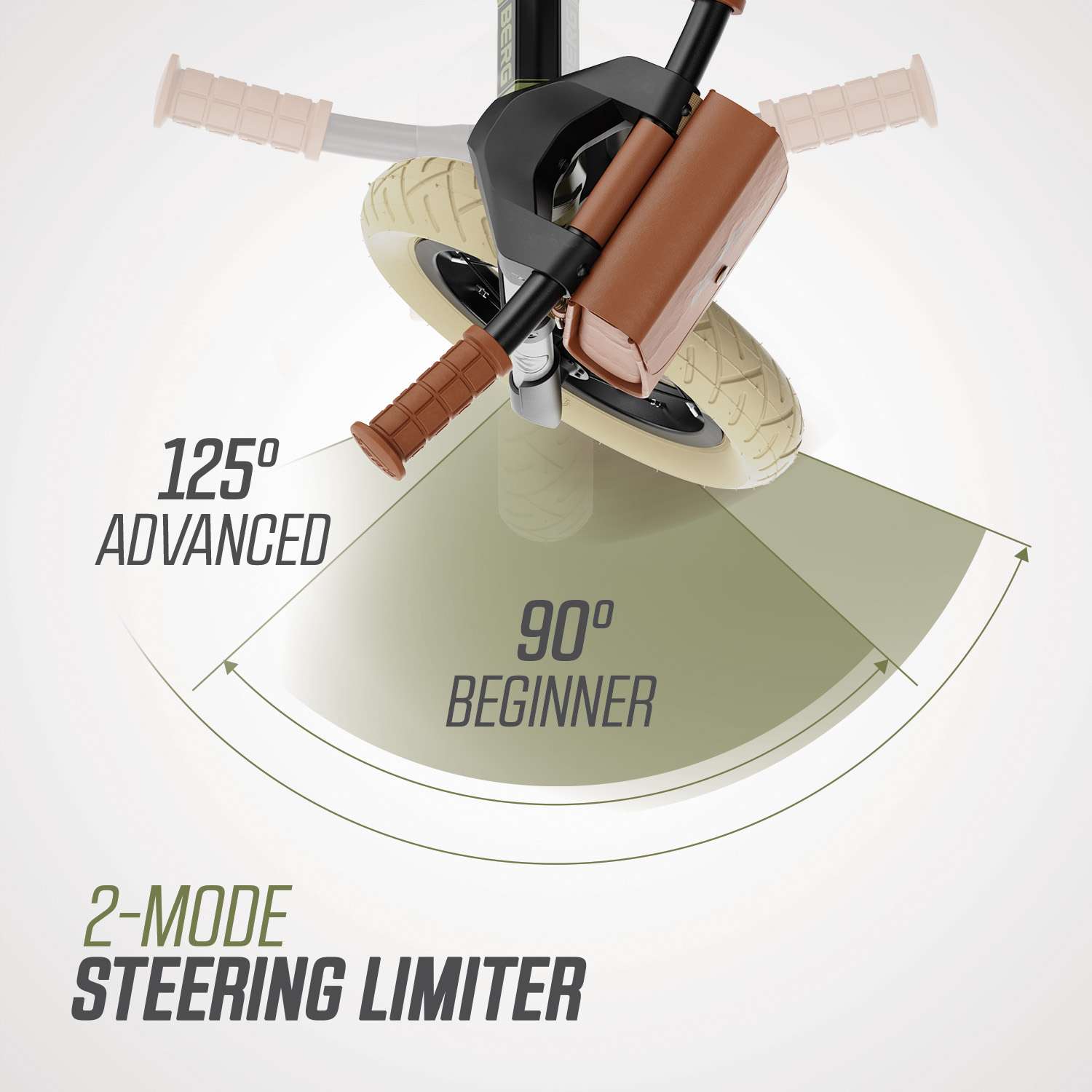 אופני איזון כולל גלגלי אוויר של חברת BERG מהולנד דגם BIKY RETRO GREEN לגיל 2.5-5 – תמונה 8