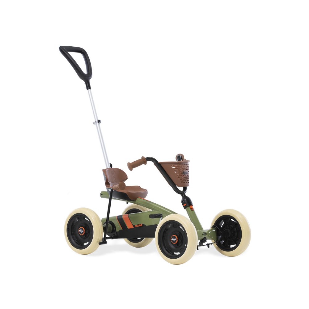 בימבה דחיפה ופדלים ירוק דגם "Buzzy Retro Green 2-in-1" של חברת BERG מהולנד לגיל 2-5 כולל ידית דחיפה מתכווננת