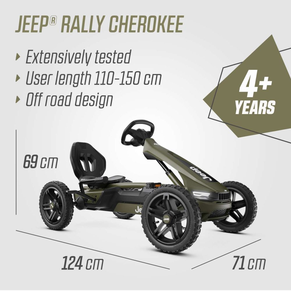 ⁦מכונית קארטינג פדלים של חברת Berg מהולנד דגם Rally Jeep Cherokee לגיל 4-12⁩ – תמונה ⁦6⁩