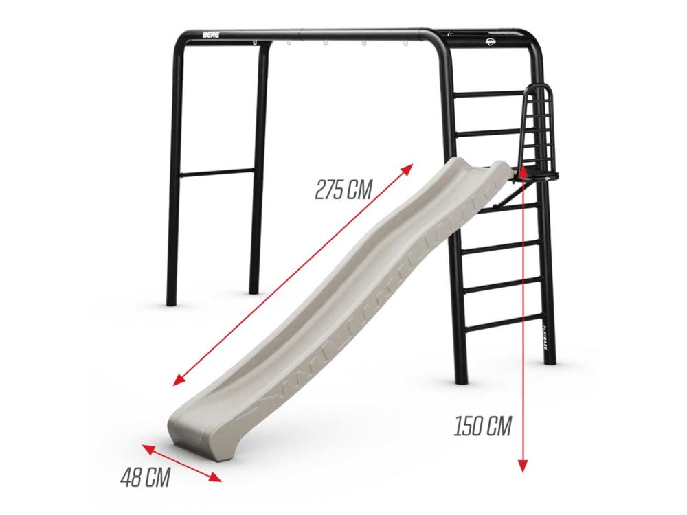 ⁦PlayBase Wall באורך 2.4 מטר כולל מגלשה מונקי בר טרפז וזוג טבעות של חברת Berg מהולנד⁩ – תמונה ⁦9⁩